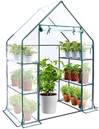 Mini Greenhouse Outdoor PVC Cover Plant Shelves Walk-in Garden Green House* 