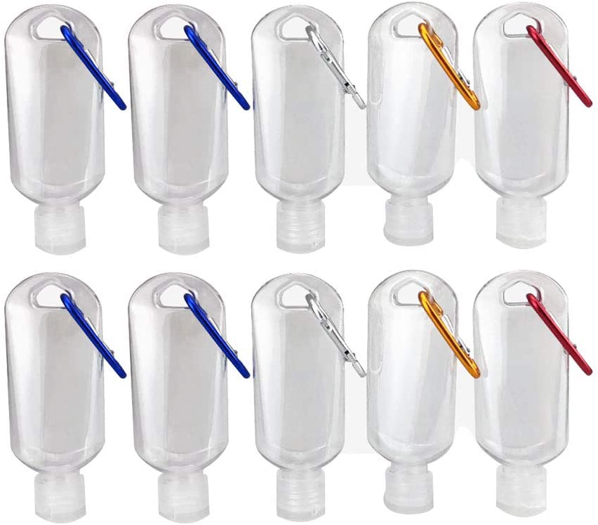 Wholesale 50 Travel Plastic Clear Keychain Refillable Bottles, Empty ...