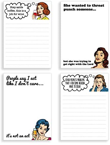 Funny Adult Note Pad Assorted Pack - 4 Novelty Notepads - Funny Office  Supplies