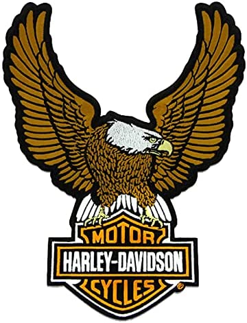 Harley-Davidson 4.5 in. Embroidered Trademark Bar & Shield Emblem Patch -  Gray, Harley Davidson 