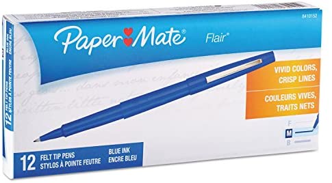 Paper Mate Flair Felt Tip Stick Porous Point Marker Pen, 0.4mm, Assorted  Ink/Barrel, 8/Set (1927694)
