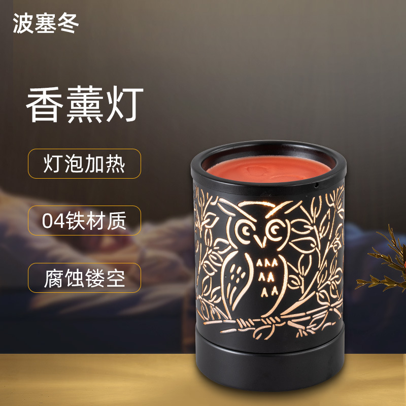 Whole Rovo 7 Color Changed Light Wax Warmer Candle Burner Fragrance Night With Metal Rose Pattern Idea For Home Office Décor Gifts Holiday Kitchen Whole Rovo 7 Color Changed Light, Night Light Wax Warmer