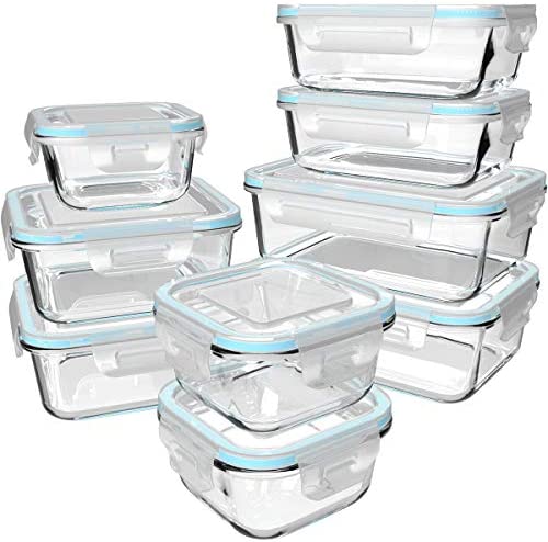 10-Pack Homberking 2 Compartment Glass Meal Prep Containers with Lids only  $23.79