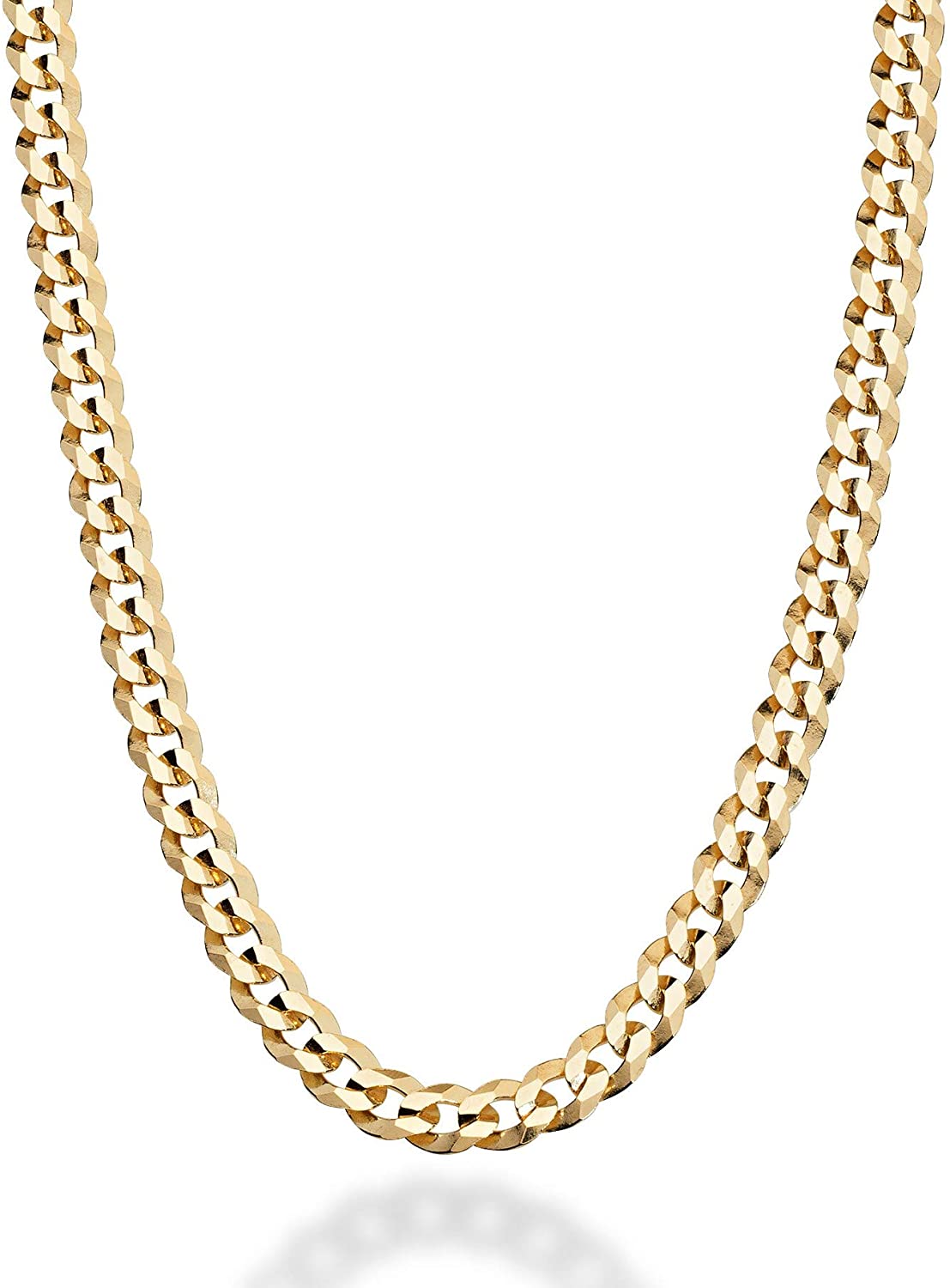 Jewlpire Solid 18k Over Gold Chain Necklace for Women Girls, 1.3mm