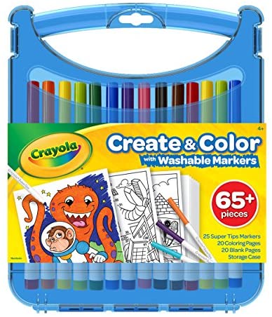 JoyCat 24 Count Washable Markers for Kids, 24 Colors Washable Markers Set  with Carrying and Storage Case, Coloring Marker Bulk for Boys Girls, School