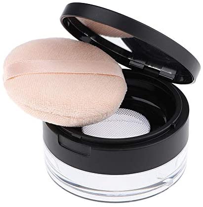 4 Pcs Portable Loose Powder Container with Powder Puff 10 ml/ 0.33 oz  Reusable Plastic Empty Powder Case DIY Empty Makeup Powder Travel Container  with