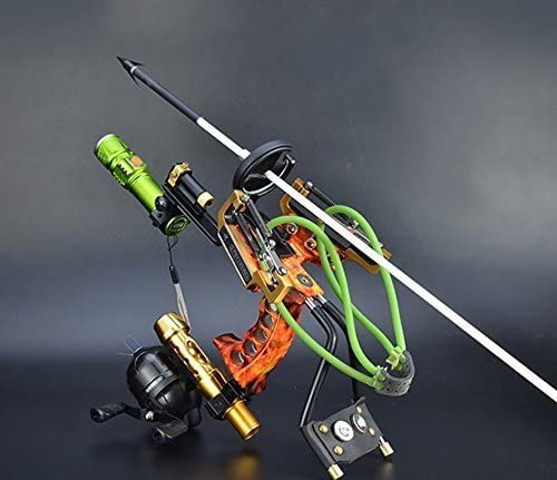 Fishing Slingshot Kit Archery Slingbow Hunting Fish Folding Professional  Adjustable Shooting with 6Pcs Fishing Arrows
