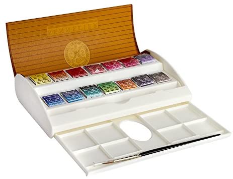  Sennelier French Artists' Watercolor Wood Box Set, 1 Count  (Pack of 1), Multi