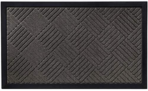 LuxUrux Durable Rubber Door Mat, Heavy Duty Doormat, Indoor Outdoor, Easy  Clean, Waterproof, Low-Profile Mats for Entry, Patio, Garage, High Traffic