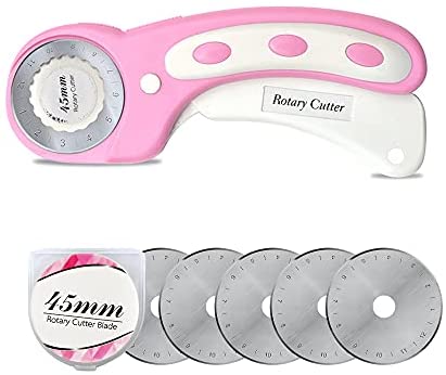  Elan Rotary Cutter for Fabric Rosa, Fabric Rotary Cutter  Sewing, Fabric Cutters, as Blade Roller Cutter for Fabric Cutter, Rotary  Cutter Blades 45mm, Fabric Cutting Wheel, Perfect Quilting Tools : Arts