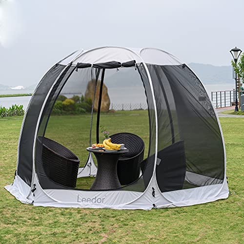 EVER ADVANCED Pop Up Gazebo Screen House Tent for Camping 11.5 ft for 8-10  Person Instant Canopy Shelter with Netting Portable for Outdoor, Backyard