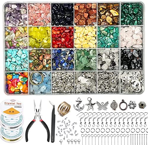 1784Pcs Jewelry Making Kit with 28 Colors Gemstone Crystal Beads