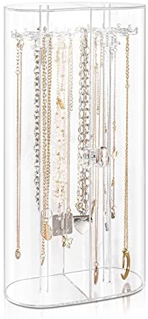 MaxGear Acrylic Necklace Holder 2 Pack, Wall Mounted Jewelry Hangers for  Necklaces, Bracelets, Rings, and Bangles Display Rack, Jewelry Hooks  Hanging