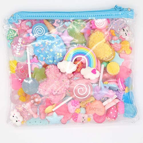 120Pcs Slime Charms Kawaii Candy Resin Charms 3D Cute Nail Charms