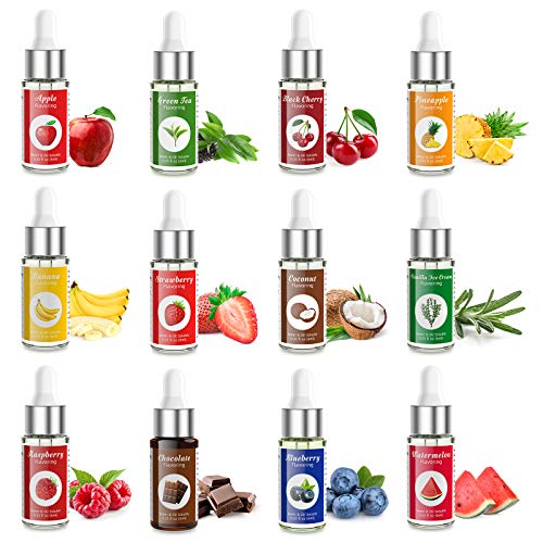 Food Flavoring Oil, 24 Liquid Lip Gloss Flavoring Oil - Concentrated Candy  Flavors for Lip Balm, Baking, Cooking, Soap and Slime Making - Water & Oil
