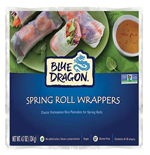  105 Sheets (12oz) of Premium Rice Papers Wrappers for Spring  Rolls (春卷), Wonton (餛飩), Egg-rolls (蛋卷), Lumpia, Samosa, Dumpling, Sushi,  Crepe; Low Carb, Gluten-Free, 22cm Round (3PACKS of 12 oz) 