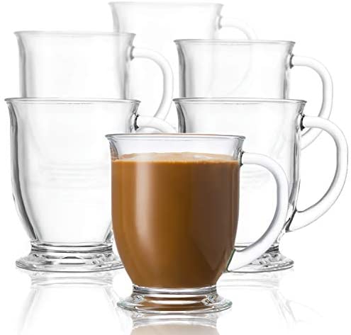 Glass Coffee Mugs - Large Glasses Set of 4, 12 oz –