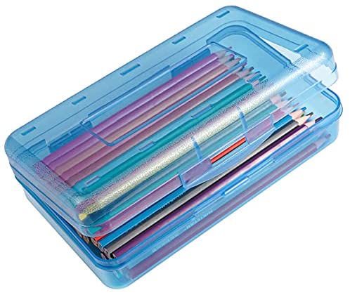 EOOUT Grid Mesh Pencil Case with Zipper, Transparent Pencil Pouch Clear