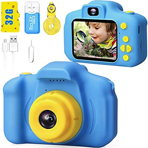  GKTZ Kids Video Camera Digital Camera Camcorder Birthday Gifts  for Boys and Girls Age 3 4 5 6 7 8 9, HD Children Video Recorder Toy for  Toddler with 32GB SD Card - Blue : Electronics