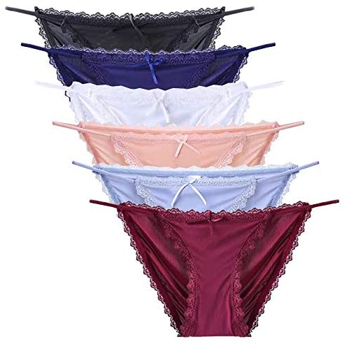  Ohyeahlady Womens Sexy Cheeky Silk Thong Panties Tangas Plus  Size Seamless Underwear V String