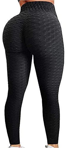 Women's High Waist Yoga Pants Scrunched Booty Leggings Workout Running Butt  Enhance Textured Tights 