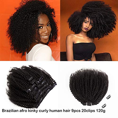 Afro Kinky Curly Clip In Hair Extensions For Black Women Human