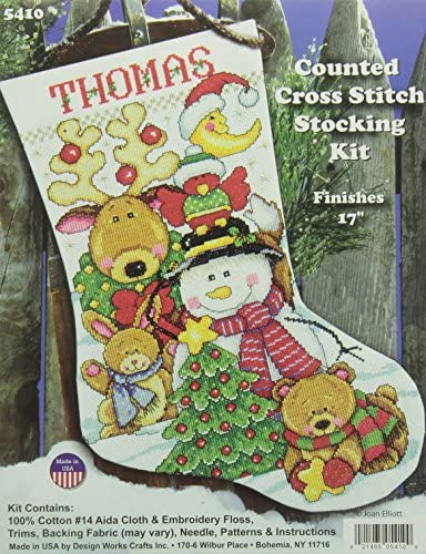 Snowman Family DIY Personalizable Christmas Cross Stitch Stocking