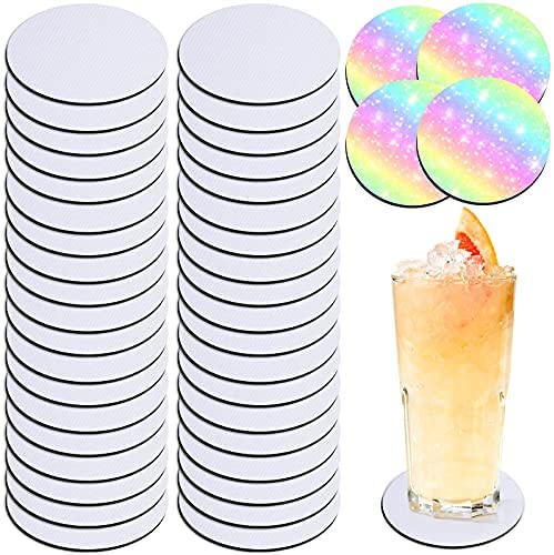 100 Pieces Sublimation Blank Cup Coasters Bulk Square Blank Cup Mat Rubber  for Sublimation Transfer Heat Press Printing DIY Crafts 3.93 x 3.93 Inch