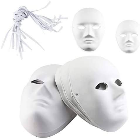 16pcs Diy White Masquerade Mask Paintable Paper Mache Mask White Half Face  Masks For Mardi Gras Cosplay Masquerade Dance Party Halloween