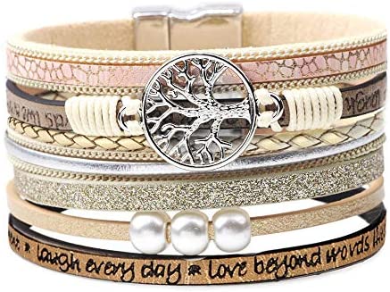 12 Pcs Bulk Inspirational Gifts Leather Bracelets For Women Girls  Motivational