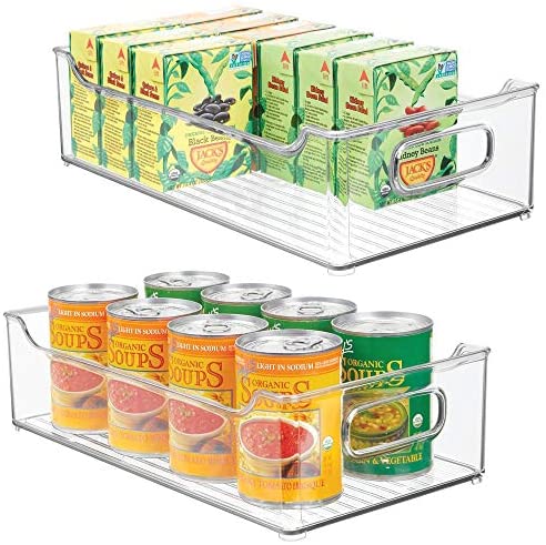 mDesign Plastic Kitchen Pantry Cabinet, Refrigerator or Freezer Food Storage Bins with