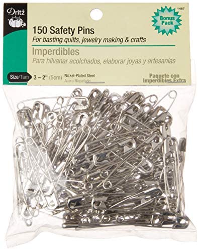Prym Dritz Silver Coiless Safety Pin, 100 Count