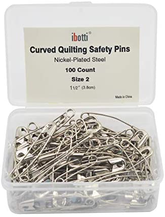 200Pcs Curved Safety Pin, Quilting Pins Safety Pins, Quilting  Basting Pins, Quilting Pins Curved, Safety Pins for Quilting and  Knitting(38mm/1.5inch)