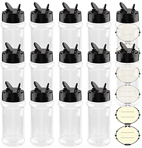 TUZAZO 6 Oz Plastic Container Jars with Lids and Labels BPA Free