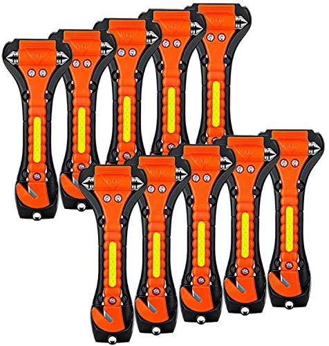  GoDeCho 4 PCS Car Emergency Escape Window Breaker and Seat Belt  Cutter Hammer with Light Reflective Tape,Life Saving Survival Kit,Red :  Automotive