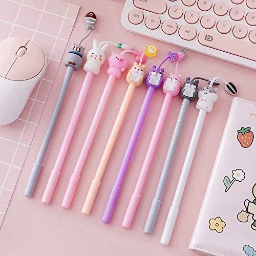 Lemohome Cute Pens Squishy Pens Gel Ink Animals Pens Cute Stationary Kawaii Pens Decompression Stress Relief Sponge Pens Set for Students Kids with