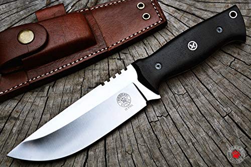 Halfbreed Blade Emergency Rescue Fixed Blade Knife Desert Earth G10 Handle  D2 Chisel Point Partially Serrated Edge ERK-01DE