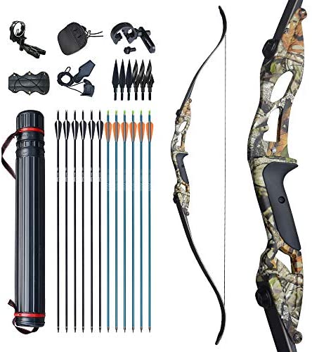 35lbs 56" Archery Recurve Takedown Bows Set Adults Hunting Target Practice 