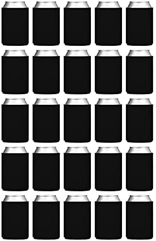 Blank Beer Can Coolers Sleeves (60-Pack) Soft Insulated Beer Can Cooler  Sleeves - HTV Friendly Plain Black Can Sleeves for Soda, Beer & Water  Bottles