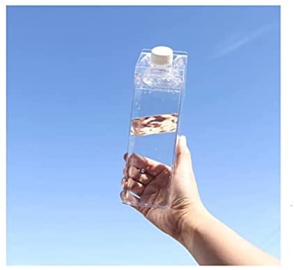 Yimaa Clear Milk Carton Water Bottle Cups Plastic Milk Juice Box  Transparent Refill Water Bottle Cut…See more Yimaa Clear Milk Carton Water  Bottle