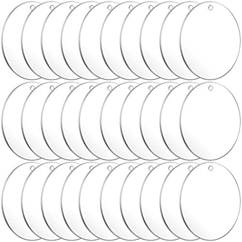 Senbota 100 Pcs Acrylic Keychain Blanks 2Inch Circle Acrylic