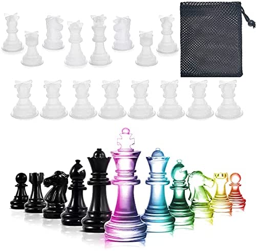 RESINWORLD Chess Resin Mold Set, 1Pcs Checkers Chess Board Mold