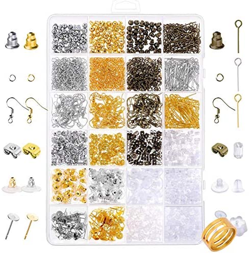 2000Pcs Earring Supplies Kit, Earring Making Supplies Kit with Earring  Hooks, Earring Findings, Earring Backs, Earring Posts and Jump Rings for  Jewelry Making Supplies,DIY Earrings Kit