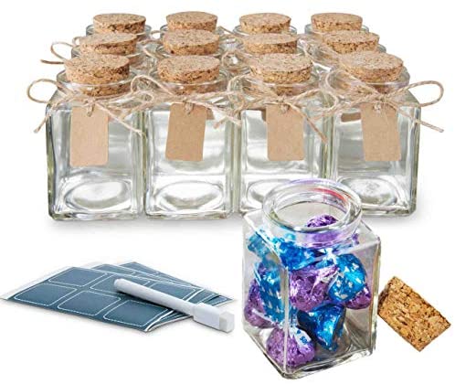 Superlele 30pcs 1.5oz Hexagon Mini Glass Jars with Gold Lids, Honey Jars  Small Spice Jars