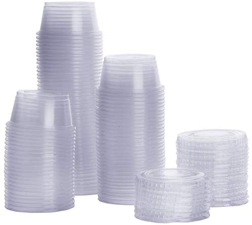 260 Sets - 2 oz Jello Shot Cups, Small Plastic Containers with