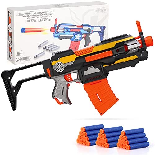 Toy Gun for Nerf Guns Bullet Automatic Machine Gun, Electric Toy Guns for  Boys, Kids Outdoor Toys Blasters with Sniper Scope, DIY Motorized Shooting