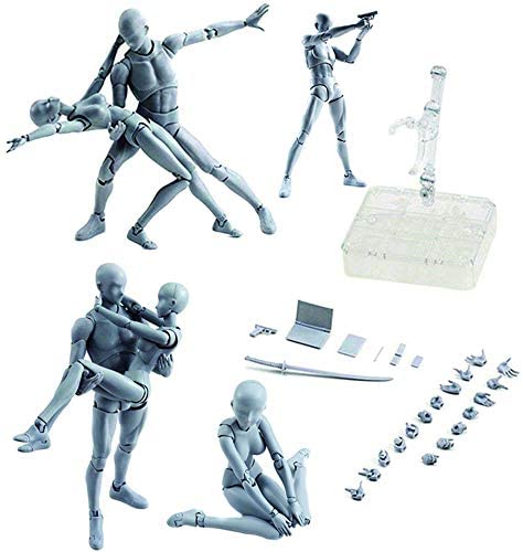 Artists Sketch Movable Limb Action Figure Model with Display Base and Pose  Parts, 5.9inch Body Human Mannequin Kitfor Drawing, Sketching