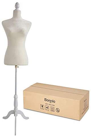 Bonnlo Female Sewing Mannequin, Size 6 Professional Dress Form for Display  and Tailor Design, Height Adjustable Torso with Stable Metal Base (with