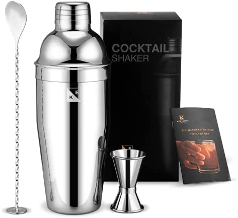 KITESSENSU Cocktail Shaker Set Bartender Kit with Stand | Bar Set Drink  Mixer Set with All Essential Accessory Tools: Martini Shaker, Jigger
