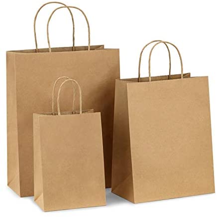 BagDream Kraft Gift Paper Bags 25Pcs 5.25x3.25x8 Inches Small